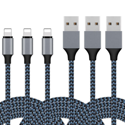 iPhone Lightning töltőkábel szett 5 db, Apple MFi tanúsított, fonott