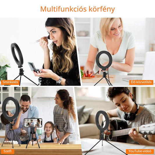 Jeemak PC50 multifunkciós körfény – sminkelés, élő közvetítés, szelfi, YouTube-videó
