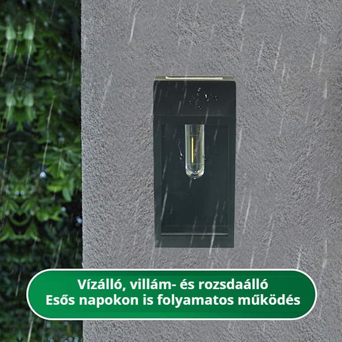 JeeYee napelemes kültéri fali lámpa – vízálló, esőben is működik