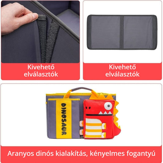 Joonly dinós csomagtartó rendszerező – kivehető elválasztók, kényelmes fogantyú
