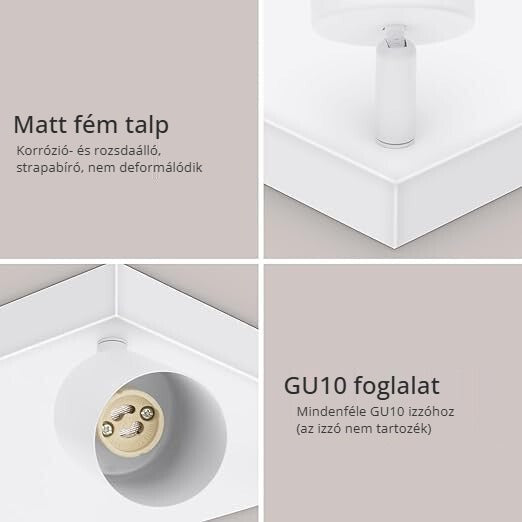 Ketom 4 irányú LED mennyezeti spotlámpa – matt fém talp, GU10 foglalat