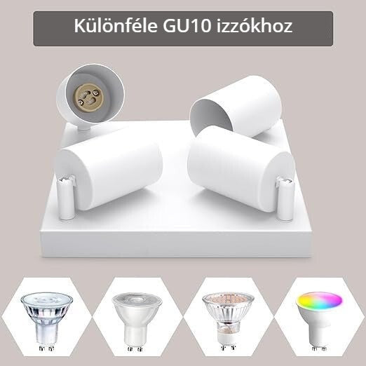 Ketom 4 irányú LED mennyezeti spotlámpa különféle GU10 izzókhoz