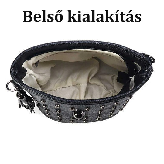 Aequeen női bőr kézitáska koponya mintával – belső kialakítás