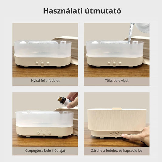 3D lánghatású aromadiffúzor – használati útmutató
