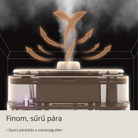 3D lánghatású párásító – finom, sűrű pára, gyors párásítás