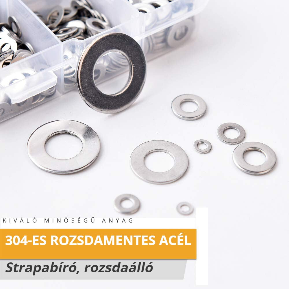 Lapos alátét készlet 304-es rozsdamentes acélból