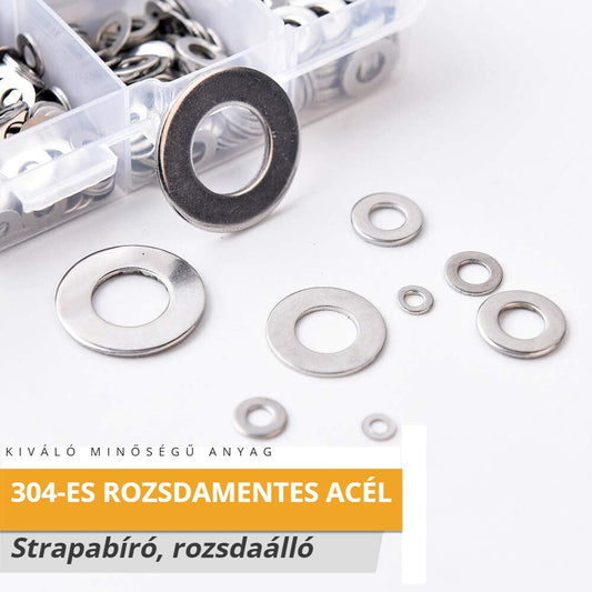 Lapos alátét készlet 304-es rozsdamentes acélból