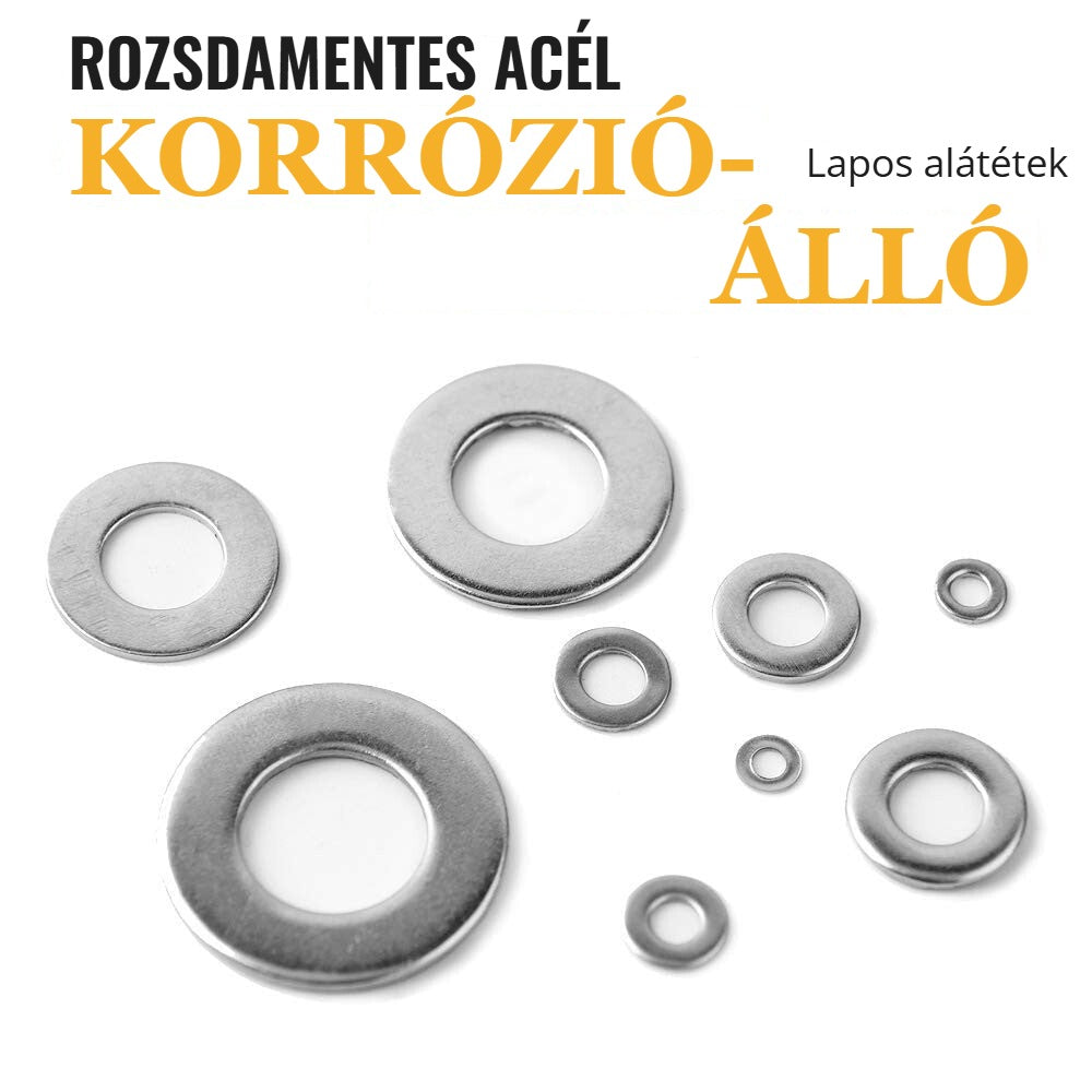 Korrózióálló rozsdamentes acél lapos alátétek