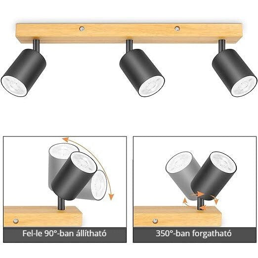 Forgatható LED spotlámpa – fel-le 90°-ban állítható, 350°-ban forgatható
