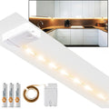 LED Szalag Lámpa Nyomógombos Kapcsolóval – 90 cm, Elemes, Meleg Fehér Fény, Öntapadós Világítás