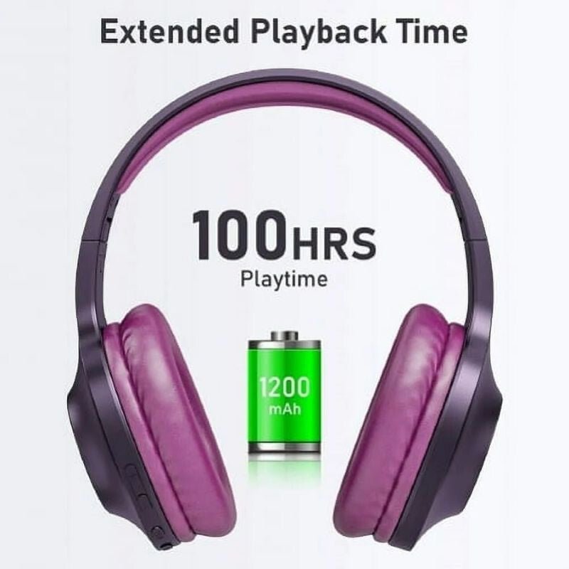 LETSCOM H10 Bluetooth Fejhallgató Over-Ear – Lila, Vezeték Nélküli