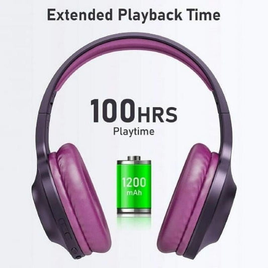 LETSCOM H10 Bluetooth Fejhallgató Over-Ear – Lila, Vezeték Nélküli