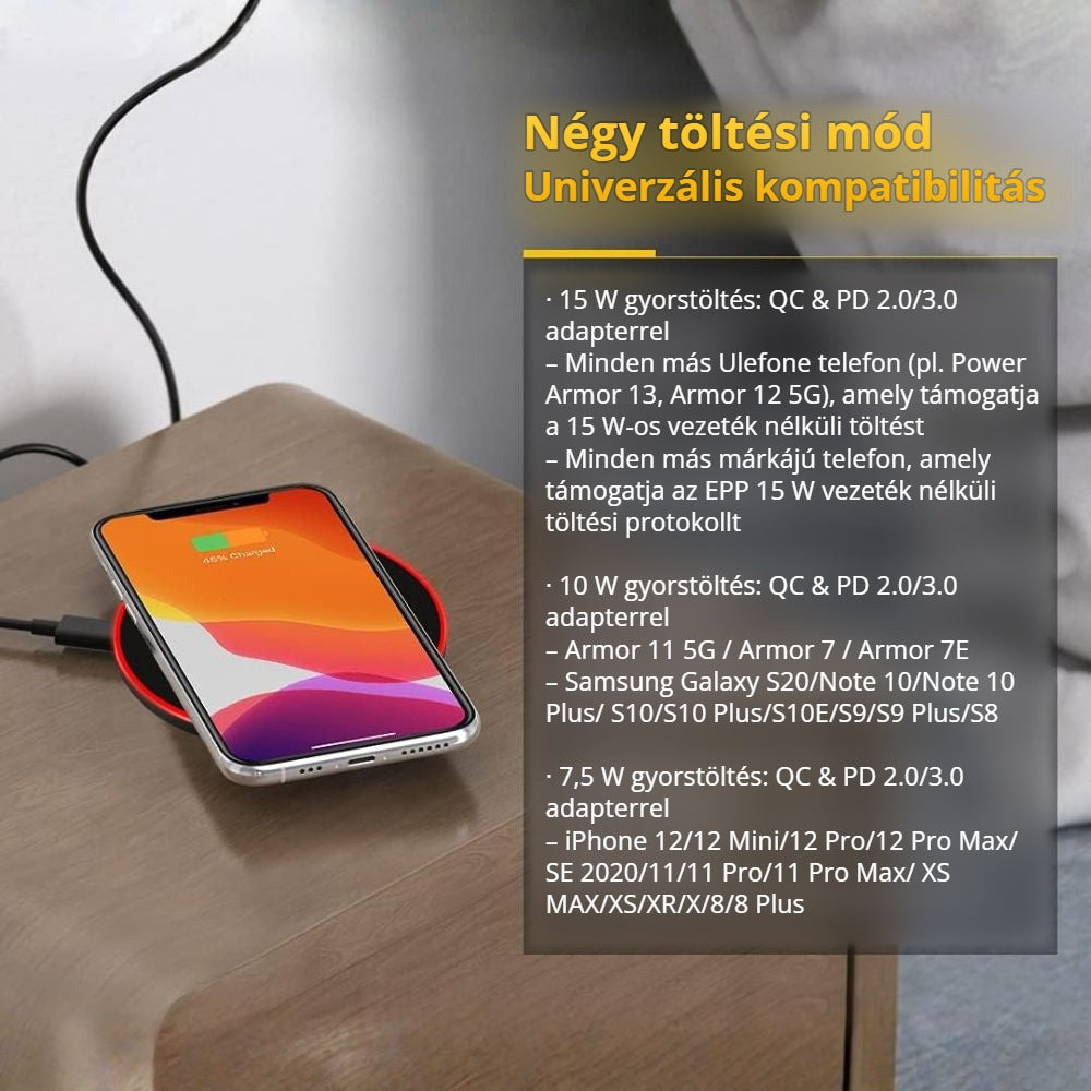 LTD-006 vezeték nélküli töltő – négy töltési mód, univerzális kompatibilitás