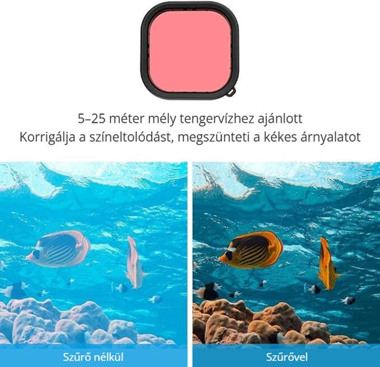 Lupholue GoPro tok rózsaszín szűrő – 5–25 m mély tengervízhez