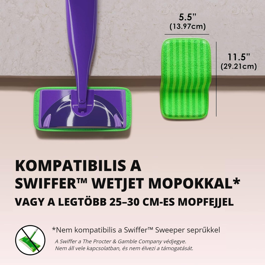 Mikroszálas felmosó póthuzat – kompatibilis a Swiffer WetJet mopokkal