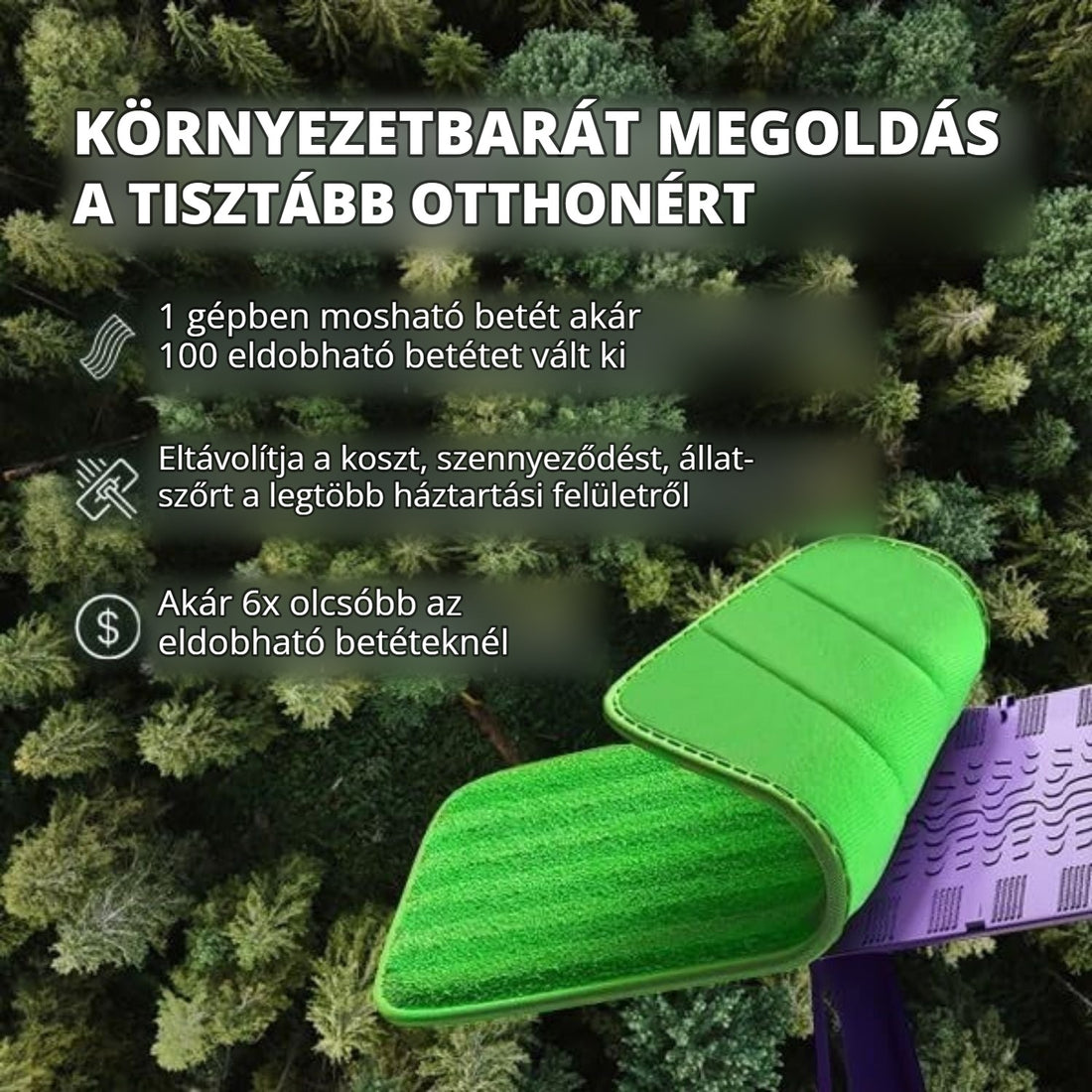 Mikroszálas felmosó póthuzat – környezetbarát, akár 100 eldobható betétet kivált