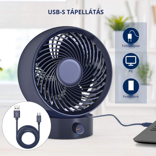 Mini USB-s ventilátor – töltőadapterről, PC-ről vagy powerbankről