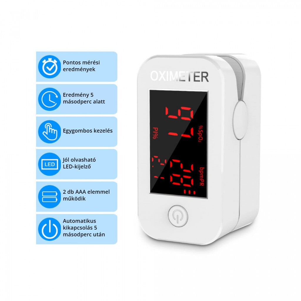 Mommed pulzoximéter – pontos mérés 5 másodperc alatt, LED-kijelző