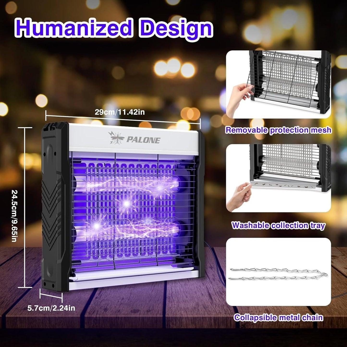 Elektromos Szúnyogirtó Lámpa és Rovarcsapda – USB-C, Vegyszermentes (Beltéri/Kültéri)