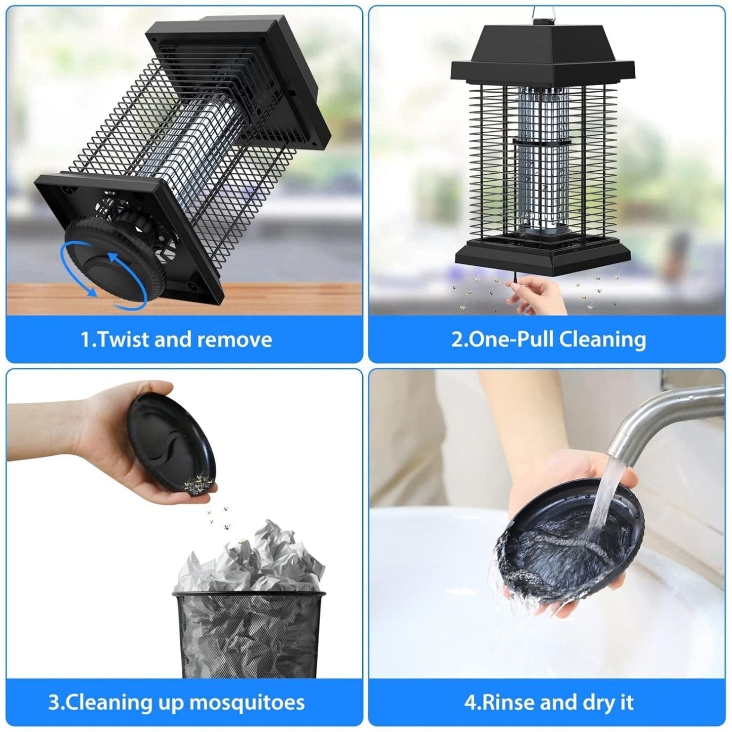 PALONE MWS-035 Elektromos UV Rovarcsapda – 20W, Nagy Teljesítményű Szúnyog- és Rovarirtó Lámpa