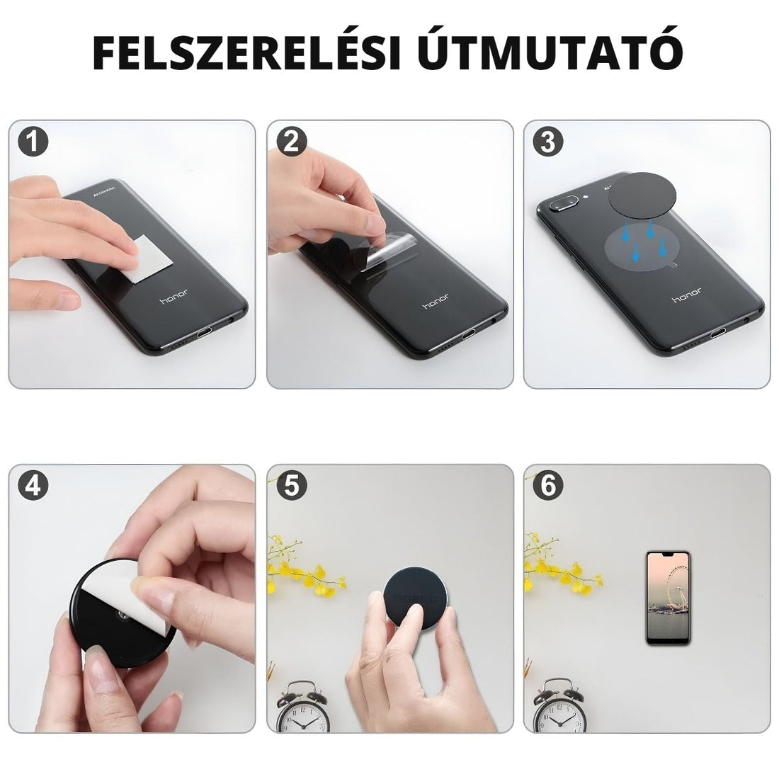 MOSUO mágneses telefontartó – felszerelési útmutató