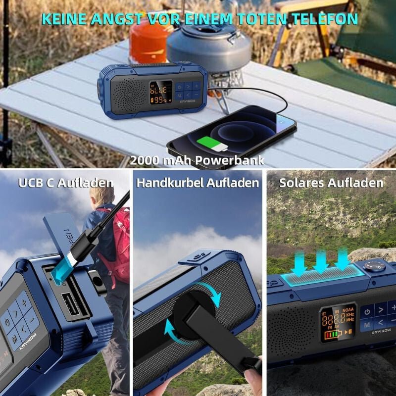 Multifunkciós Rádió - Bluetooth, Powerbank és Vészlámpa