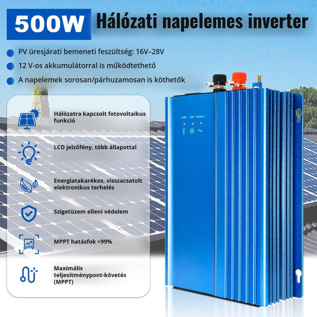 Napelemes inverter 500 W – funkciók