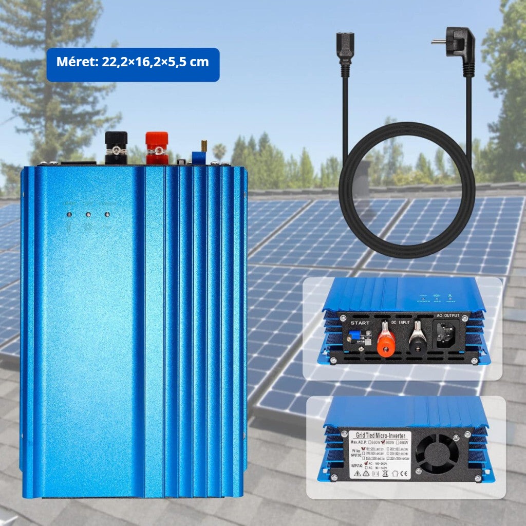 Napelemes inverter 500 W – méretek