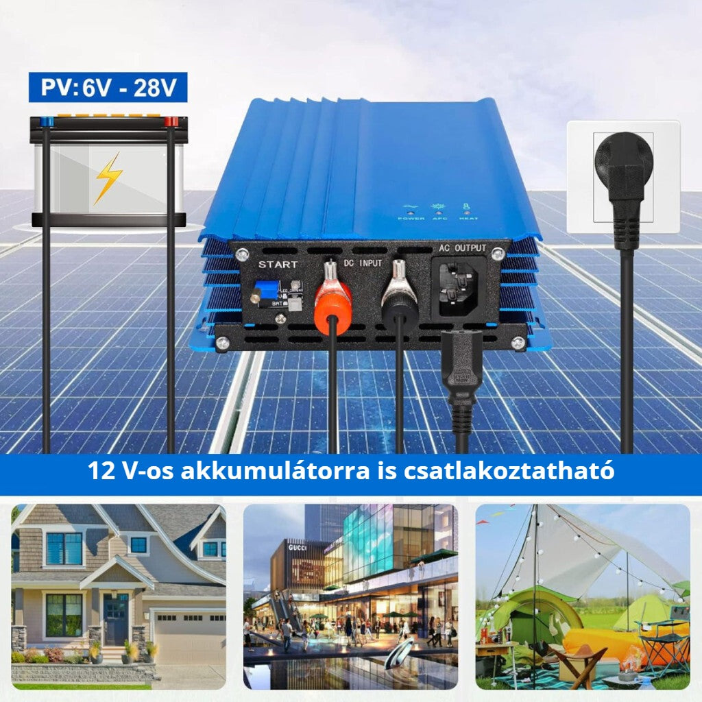 Napelemes inverter 500 W 12 V akkumulátorhoz