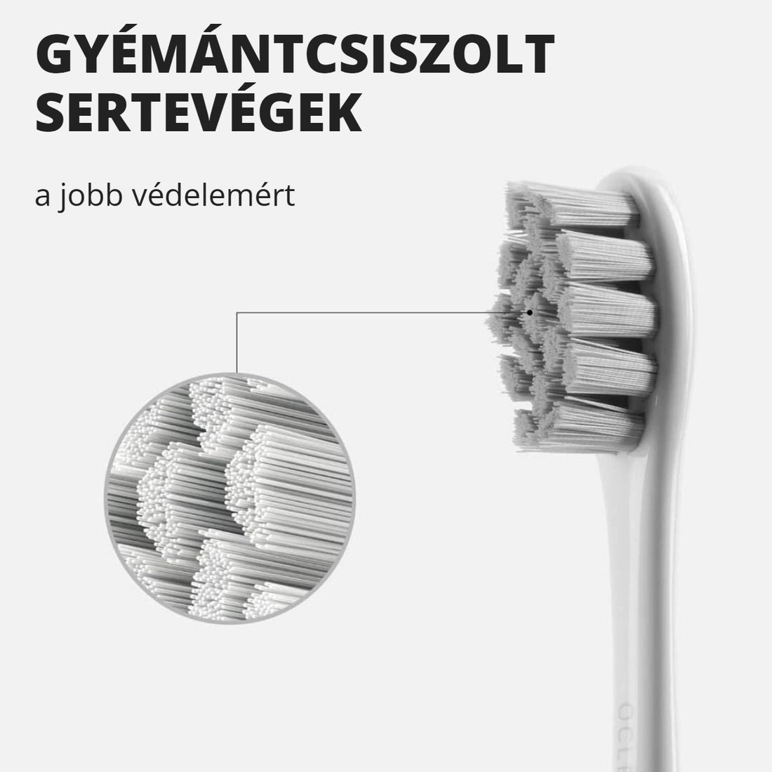 Oclean Standard Clean fogkefe pótfej – gyémántcsiszolt sertevégek