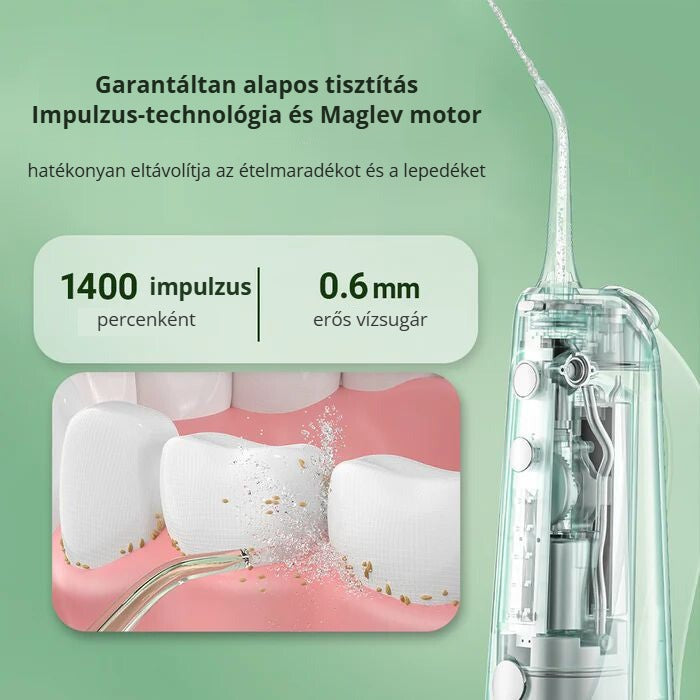 Oclean szájzuhany – 1400 impulzus percenként, 0,6 mm-es vízsugár