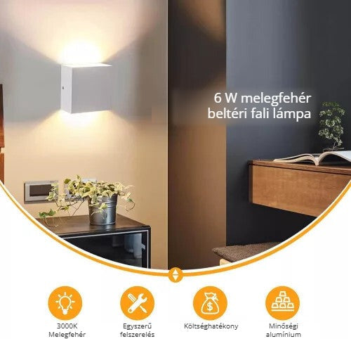 Oowolf LED fali lámpa – 6 W melegfehér, beltéri