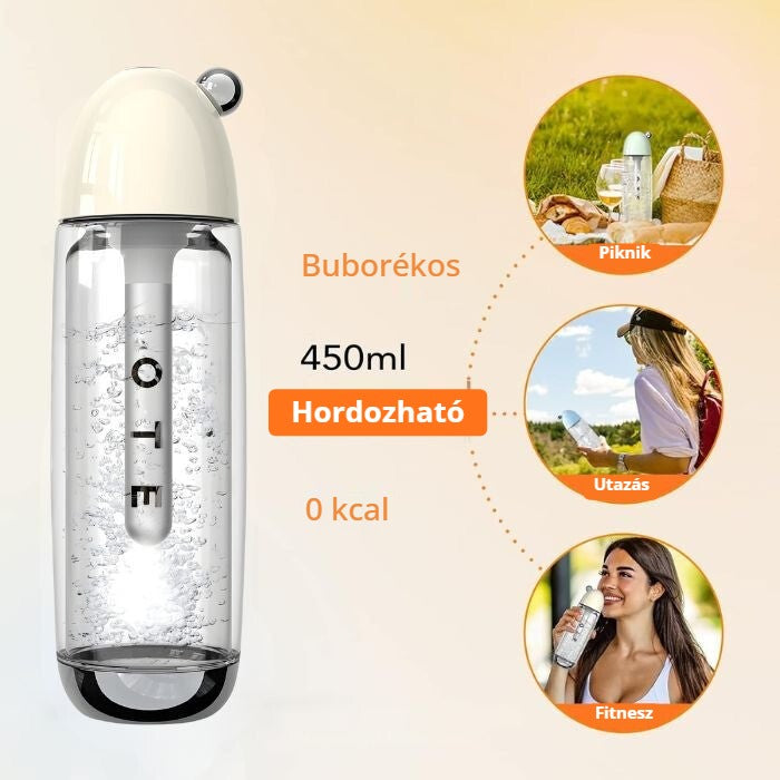 OTE hordozható szódakészítő 450 ml – piknikre, utazáshoz, edzéshez
