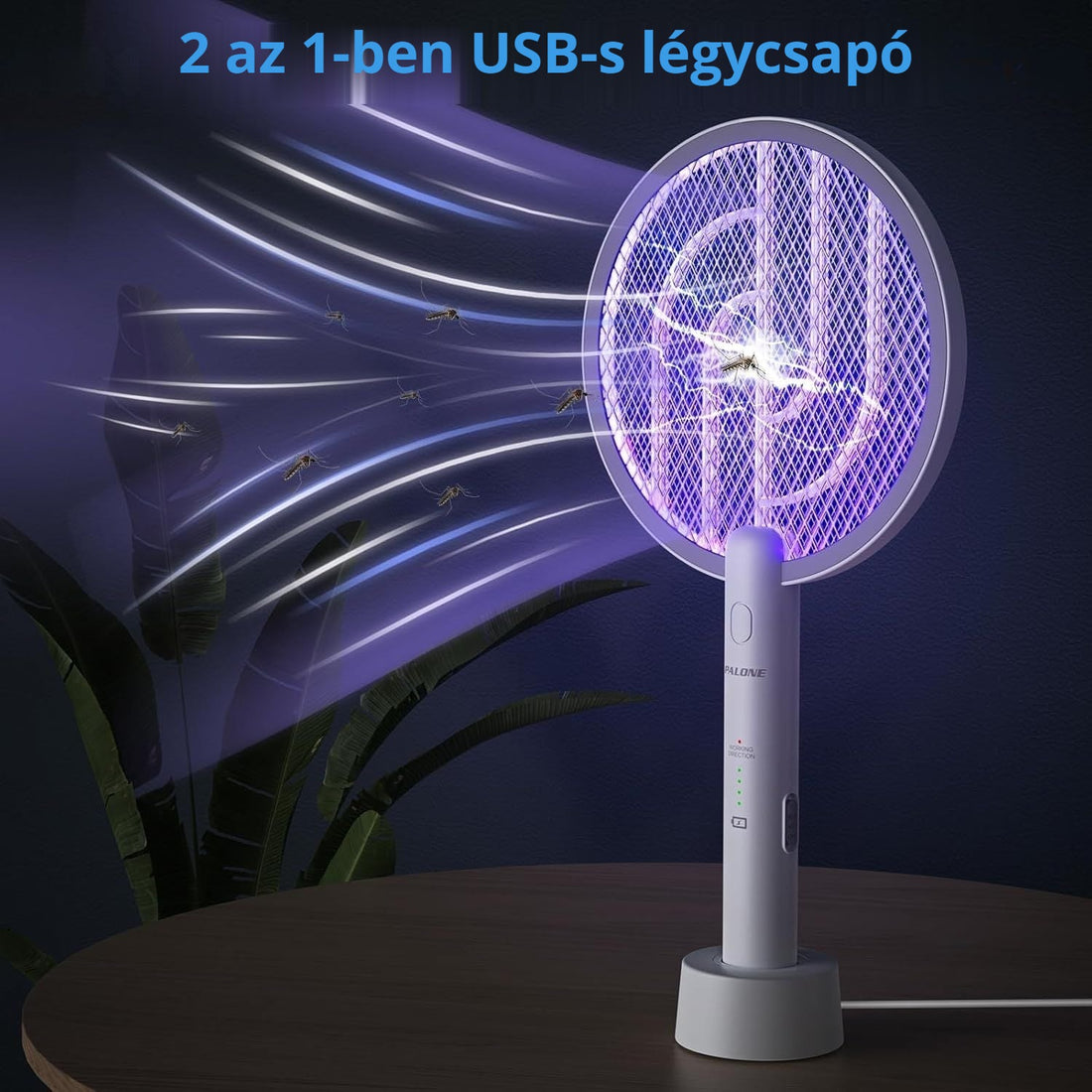 Palone 2 az 1-ben USB-s elektromos légycsapó és szúnyogcsapó