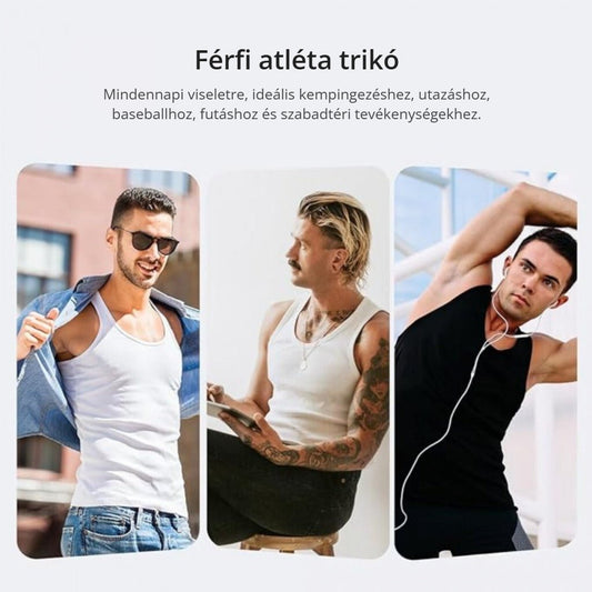 Férfi pamut atléta trikó mindennapi viseletre és sportoláshoz