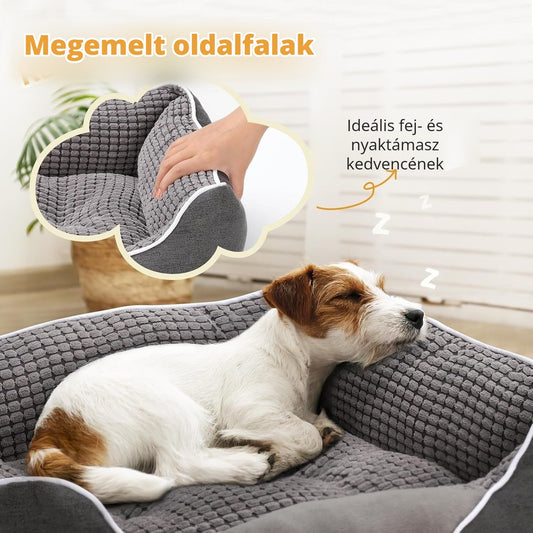 Pecute kutyaágy megemelt oldalfalakkal – fej- és nyaktámasz