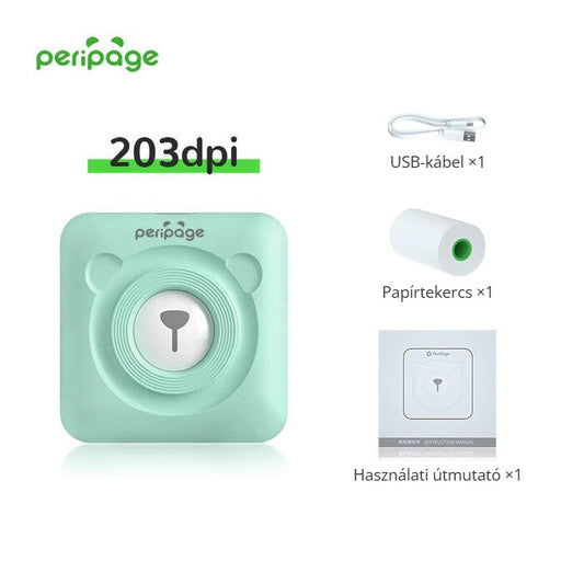 PeriPage mini nyomtató 203 dpi – csomag tartalma