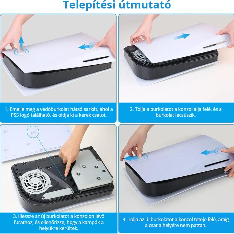 PS5 előlap telepítési útmutató – burkolat le- és felszerelése 4 lépésben