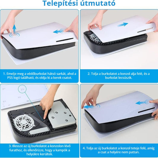 PS5 előlap telepítési útmutató – burkolat le- és felszerelése 4 lépésben