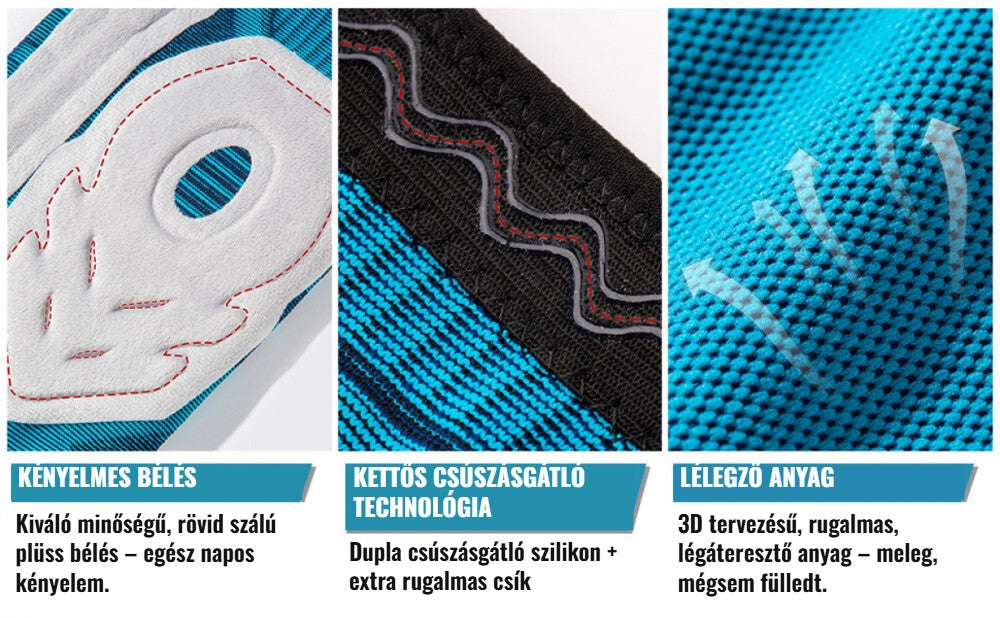Rokesa térdrögzítő – kényelmes bélés, csúszásgátló szilikon, lélegző anyag