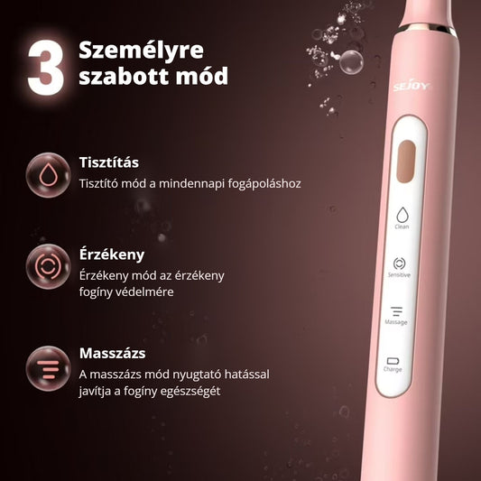 Sejoy szonikus fogkefe – 3 mód: tisztítás, érzékeny, masszázs