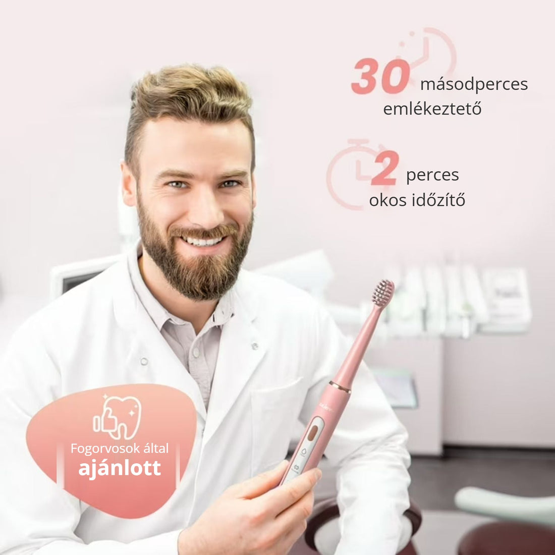 Sejoy elektromos fogkefe – 30 másodperces emlékeztető, 2 perces okos időzítő
