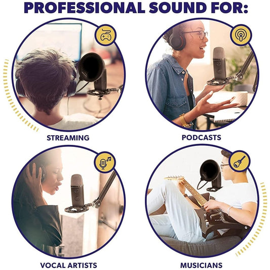 Shock Mount Mikrofon Rezgéscsillapító Tartó – Univerzális Mikrofon Kengyel Blue Yeti és Snowball Mikrofonhoz - BShopy