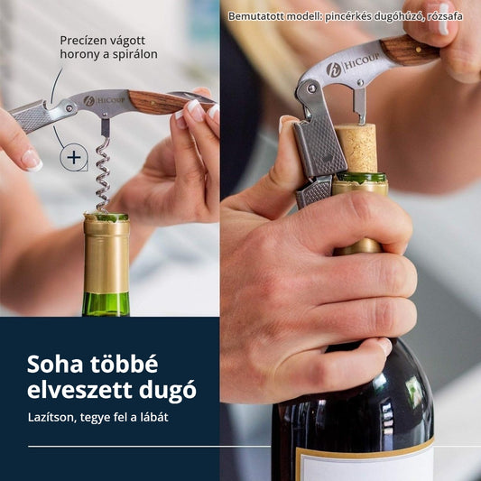 Sommelier dugóhúzó – precízen vágott spirál, soha többé elveszett dugó