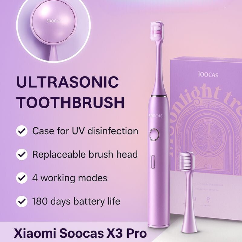 Soocas X3 Pro Elektromos Fogkefe – Érzékeny Fogakra is, UV Tok +1 Cserefej