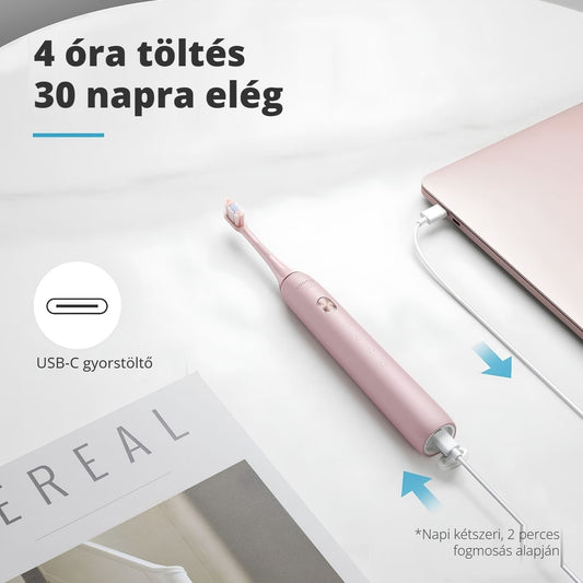 Soocas X3U szónikus fogkefe – 4 óra töltés 30 napra, USB-C gyorstöltő