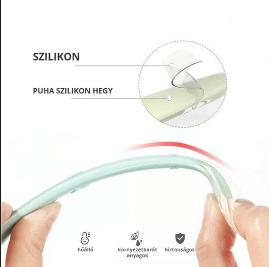 Szilikon babakanál puha szilikon heggyel – hőálló, környezetbarát, biztonságos