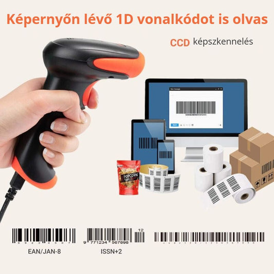 Tera 1500C vonalkódolvasó képernyőn lévő 1D vonalkódot is olvas, CCD képszkennelés