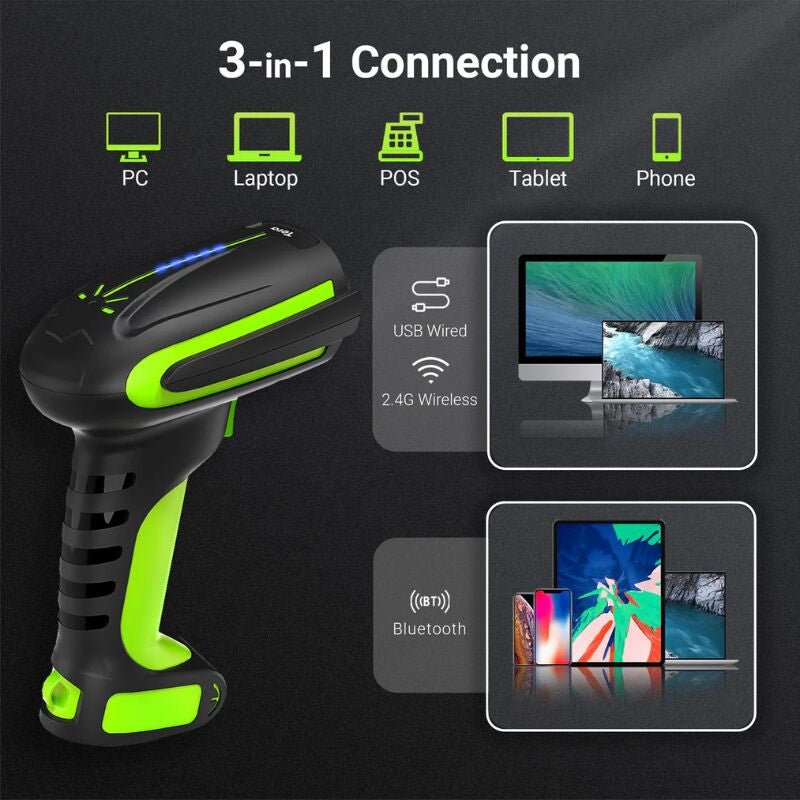 Tera 8100 Vezeték Nélküli 1D/2D/QR Vonalkódolvasó Bluetooth és USB Csatlakozással