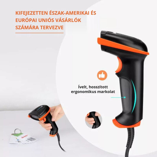 Tera L5100Y vezetékes vonalkódolvasó – ívelt, ergonomikus markolat